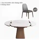 Slate Extendable Round Dining Table – in a cozy room setting