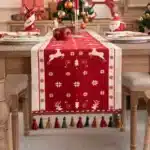 Christmas Table Runner Christmas Decoration Tablecloth Table Setting Dining Vintage Wedding Family Party Placemat Table