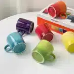 350ml Colorful Ceramic Mug with Handle,Kitchen Porcelain Coffee Cup,Water Milk Cups,Microwave Oven,Dishwasher Safe,Drinkware,