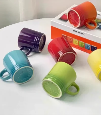 350ml Colorful Ceramic Mug with Handle,Kitchen Porcelain Coffee Cup,Water Milk Cups,Microwave Oven,Dishwasher Safe,Drinkware,
