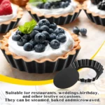 10PCS 4 Inch Mini Egg Tart Pan Molds with Removable Round Bottom Nonstick Pie Tart Bakeware Mold or Mousse Cake Dessert Baking - Image 6