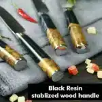 Amber 67-layer Damascus Steel 4pcs 5-inch Steak Kitchen Knife Set kitchen tool Resin with burl wood Handle Sharp Tools