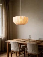 Nordic Minimalist Wabi Sabi Fabric Chandelier Living Dining Room Bedroom Pendant Light Indoor Home Decor Hanging Lamp