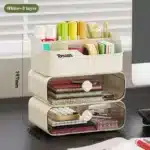 3 Layers Desk Organizer With Drawers Multifunctional Office Accessories Storage Box Stationery Desktop School Supplies – in