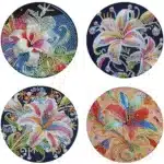 Diamond Painting Placemats Pattern Round Diamond Painting Table Mats Rhinestone Anti-slip Placemat for Home Decor