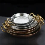 Commercial crayfish plate Flat bottom stewed rice pot Double ear frying pan hotpot 304 stainless steel Spanish seafood rice