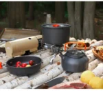 Camping Cookware Mess Kit, Non-Stick Lightweight Pots Set Portable Outdoor, For Backpacking Hiking Outdoor Cooking and Picnic - Image 27