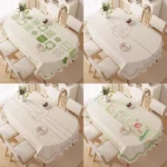 Oval dining tablecloth, washable waterproof oil-proof heat-resistant new luxury table cover for living room tea table – top
