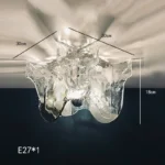 Amber / Gray Ice Slice LED Glass Ceiling Lights Bedroom Hallway Ideal Lampara Techo Ceiling Chandelier Novel Modern