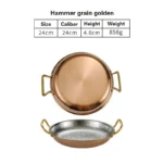 304 stainless steel Spanish seafood rice pot Commercial crayfish plate Flat bottom stewed rice pot Double ear frying pan