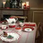 German Weibao Christmas tableware flat plate round cake mug teapot coffee cup soup salad – styled in a modern Tabletop