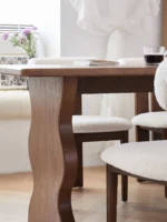 Solid wood oval dining table for 4, modern industrial style - Goldoma