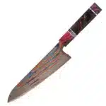 8-inch Damascus steel chef knife Sharp Timascus knife blade Titanium Cut Vegetable and Meat Stabilized Colored Wood Handle