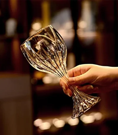 European high-end gold unleaded glass wine glass household thickened hand-made crystal glass goblets wine glasses