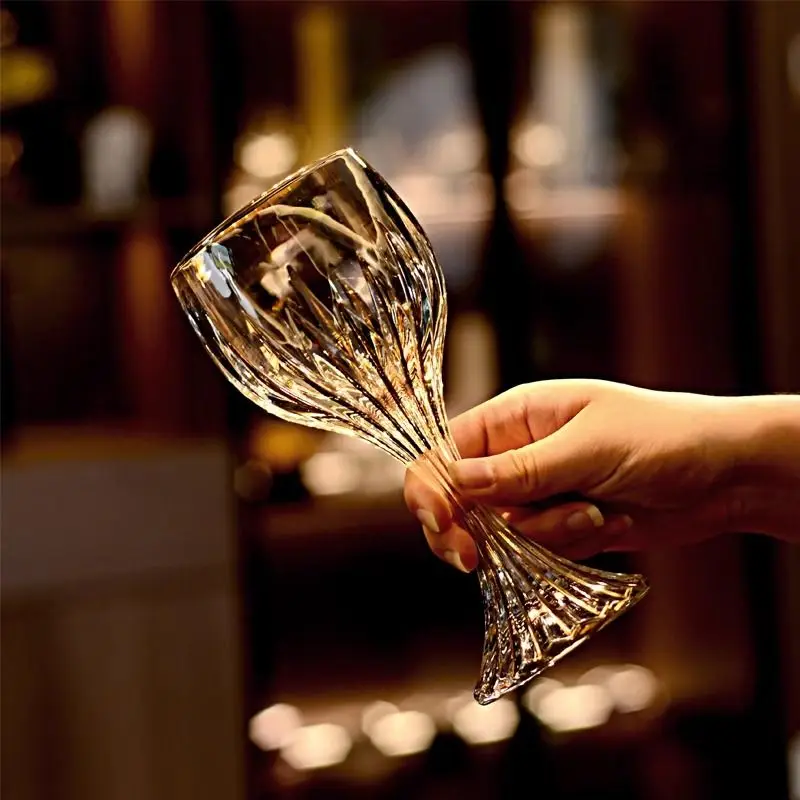 European high-end gold unleaded glass wine glass household thickened hand-made crystal glass European high-end gold unleaded glass wine glass household thickened hand-made crystal glass goblets wine glasses