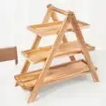 Wooden Three-Layer Serving Trays, Cupcake Stand, Fruit Cake Stand, Dessert Serving Tray, Detachable Rectangle Platter, 3