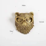 Wall Decoration Resin Imitation Copper Animal Deer Head Wall Storage Hook Wall Hanging Indoor Fireplace Office Decor