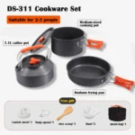 Camping Cookware Mess Kit, Non-Stick Lightweight Pots Set Portable Outdoor, For Backpacking Hiking Outdoor Cooking and Picnic - Image 10
