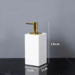 Minimalist Volakas White Natural Marble Set for Bathroom Luxury Soap Dispenser Toothbrush Holder Tray Bathroom Set