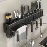 Kitchen Organizer Knife Rack Storage Box Household Knife Rack Spoon & Chopstick Holder No Hole Required Hanging Storage