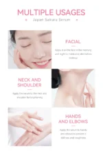 Sakura Whitening Face Serum Anti Aging Fade Fine Lines Tighten Pores Improve Melanin Pigment Dull Moisturizer Brighten Skin