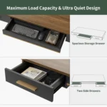 Mid Century Modern Standing Desk with 3 Drawers, 55 x 26 Inches Whole-Piece Sit Stand Up Desk for Home Office,,Customized