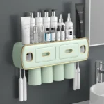 Magnetic Adsorption Inverted Toothbrush Holder 2 Automatic Toothpaste Squeezer Dispenser Storage Rack Bathroom Accessories