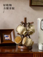Hibiscus Cup Medieval Relief Tall Mug French Ceramic Coffee Cups Water Cup Large Capacity Milk Cup, 300ml