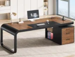 70.9" Executive Desk, Large Computer Desk with Drawers and Lateral File Cabinet, Office Desk with Removable, Customized