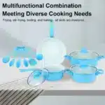 12-Piece Non-Stick Cookware Set Cooking Pot with Lid Milk Pot Maifan Stone Frying Pan Cooking Pot Set for All Hob – close-up