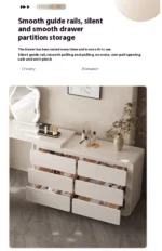 LED dressing table for bedroom with mirror, drawers, and stool - Goldoma