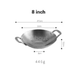 Double Ear Bar Cauldron Commercial round bottom pot Small Hot Pots Thickened creative stainless steel dry pot Pot cub Golden - Image 14