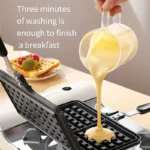 Heart Shaped Waffle Cake Mold Pot Non Stick Double Side Biscuits Muffin Mould Pot Bakeware Easy Breakfast Cooking for Household - Image 4