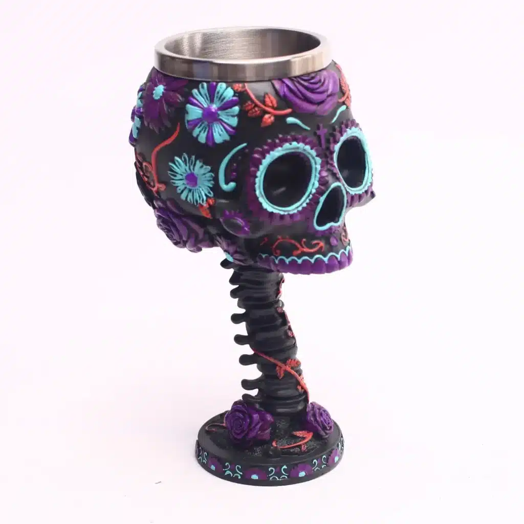 Skull Goblet Resin Steel Cup Creative Beer Mug Gothic 3D Wine Glass Mugs Tea Mug Cocktail Glass Anime Mug Halloween Gift