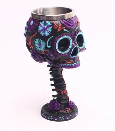 Skull Goblet Resin Steel Cup Creative Beer Mug Gothic 3D Wine Glass Mugs Tea Mug Cocktail Glass Anime Mug Halloween Gift