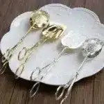2pcs Food Tong Gold-plated Snack Cake Clip Salad Bread Pastry Clamp Baking Barbecue Tool Fruit Salad Cake Clip Kitchen