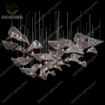 2026 New French Clear Glass Lustre Chandelier, Custom Hardware Pendant Lamp for Duplex Stairwell, Elegant Light for Ceilings