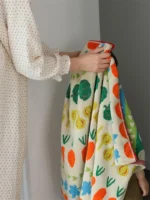 Kawaii Japanese Pure Cotton Towels Cute Vegetable Absorbent Towel Thick Soft Face Skin-friendly Bath Towel for Kids &