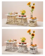Dessert rack Buffet table Food display rack Cake tray table Buffet and tea break Cake stand cake display stand Dishes Plates - Image 34