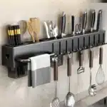 Kitchen Organizer Knife Rack Storage Box Household Knife Rack Spoon & Chopstick Holder No Hole Required Hanging Storage