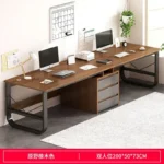 78 Inch Extra Long Desk, Double Desk with 2 Drawers, Two Person Desk Long Computer Desk with Storage Shelves, Writing Table