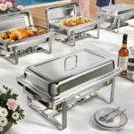 2/4/6Pack Chafing Dish Buffet Set Stainless Steel 8QT Food Servers and Warmers Fuel Holder for Party Catering Wedding