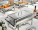 Goldoma 8QT stainless steel chafing dish set with fuel holders for buffet catering