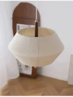 Wabi Sabi Hemp Rope Rattan Led Pendant Light For Living Room Dining Room Bar Hotel Wood Chandelier Hanging Lamp Fixture