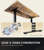 71 Inch Executive Electric Standing Desk, Height Adjustable Desk with Power Outlet & 1.38" Thick 3-Piece Desktop,,