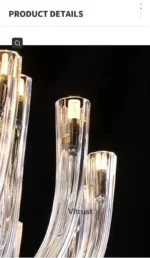 Art Deco Design Elegant Lighting Fixture Luxury Crystal Chandelier Hanging Geometric Hollow Glass Chandelier Ceiling Light