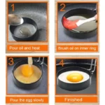 Non Stick Round Egg Ring Mold with Handle for Frying and Cooking Perfect Breakfast Eggs Pancakes and More Kitchen Cooking