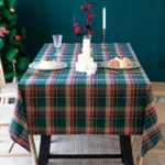 Christmas Checkered Tablecloth Rectangle Red Buffalo Plaid Linen Cotton Gingham Xmas Table Cloths Winter Farmhouse Table