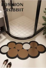 New Arc shaped Super Absorbent Bathroom Mat Non-Slip Diatom Mud Toilet Pad Quick-Drying Floor Mat Bath Mat