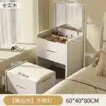 Compact LED Makeup Vanity Desk with Stool and Mirror – close-up detail